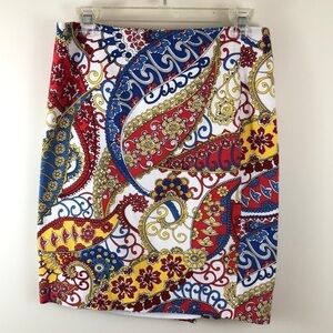 Talbots Lined Paisley Print Pencil Skirt